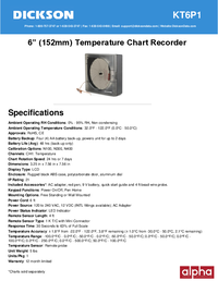 Thumbnail of document Data Sheet - KT6 6 in Temperature Chart Recorder